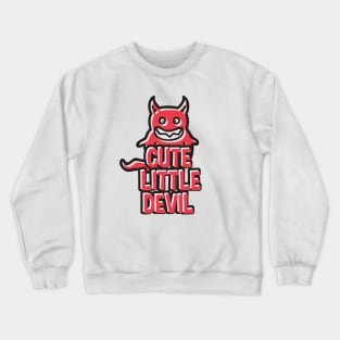 Cute little devil illustration funny gift Crewneck Sweatshirt